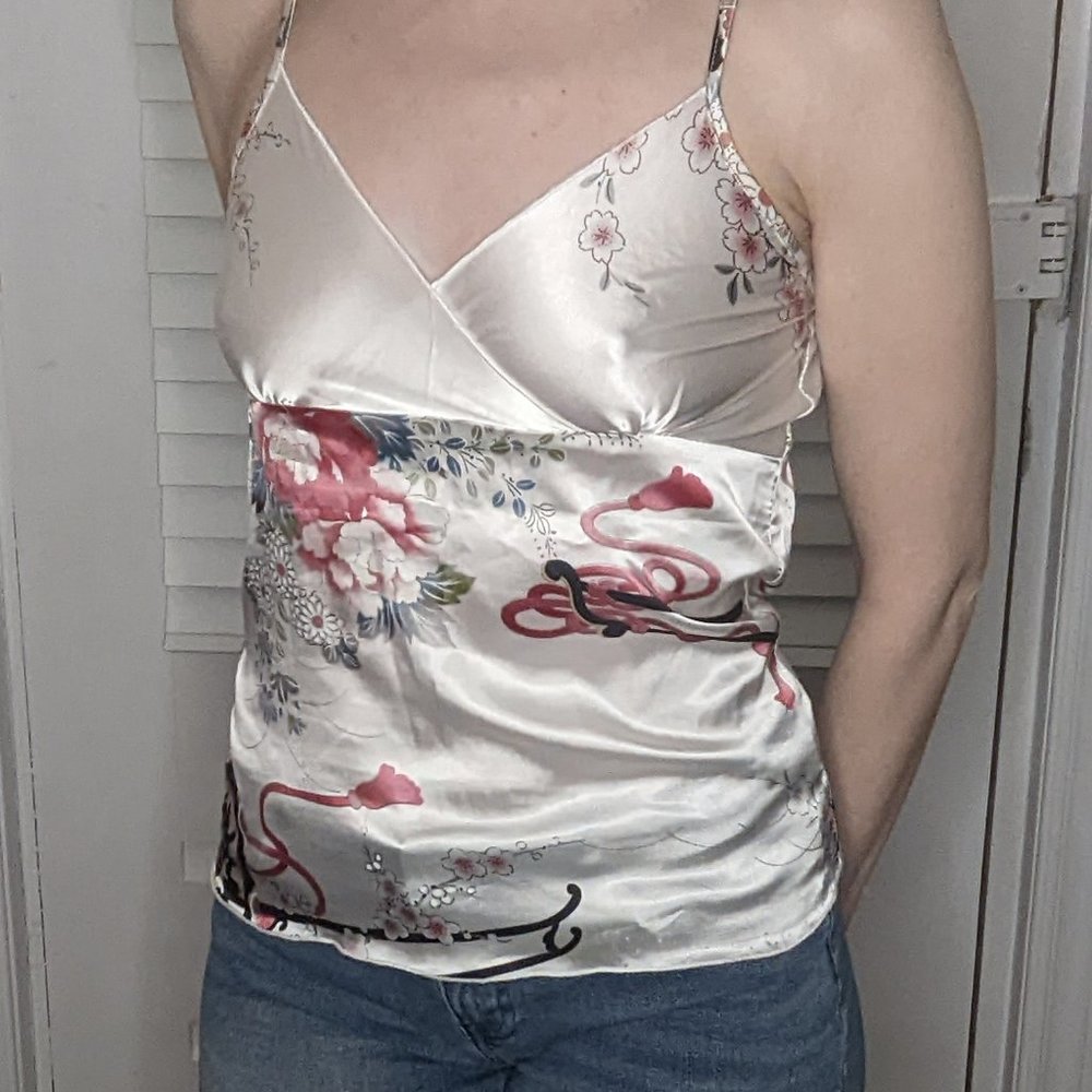 Y2K silky patterned tank
